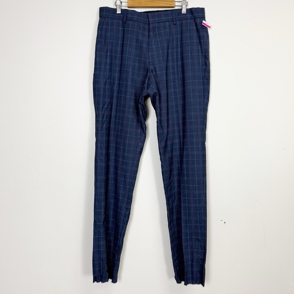 NEW Hugo Boss Dress Pants Mens 36 S Navy Blue Wool Unhemmed NWOT - Picture 1 of 12